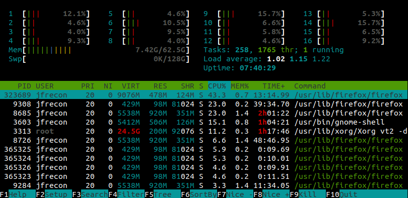 htop example